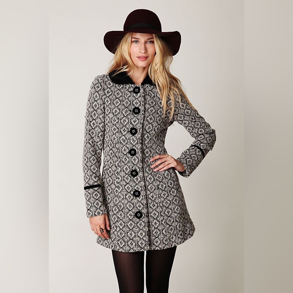Free People Retro Tapestry Coat Size 0